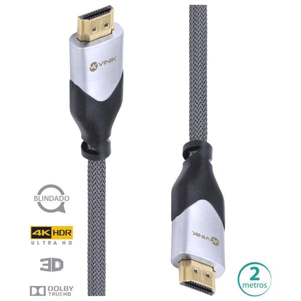 Imagem de Cabo HDMI 2.0 4K ULTRA HD 3D Conexao ETHERNET Blindado em NYLON 2 Metros - H20B-2 - Vinik