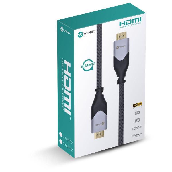 Imagem de Cabo Hdmi 2.0 4K Ultra Hd 3D Conexão Ethernet Blindado Nylon