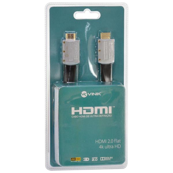 Imagem de Cabo Hdmi 2.0 4K Ultra Hd 3D Conexao Ethernet Flat Com Cone