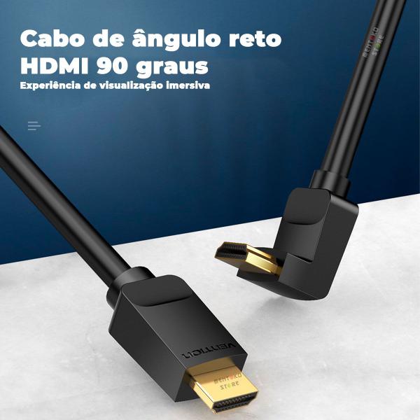 Imagem de Cabo HDMI 2.0 Blindado 90 L 4K Tv 1m Vention