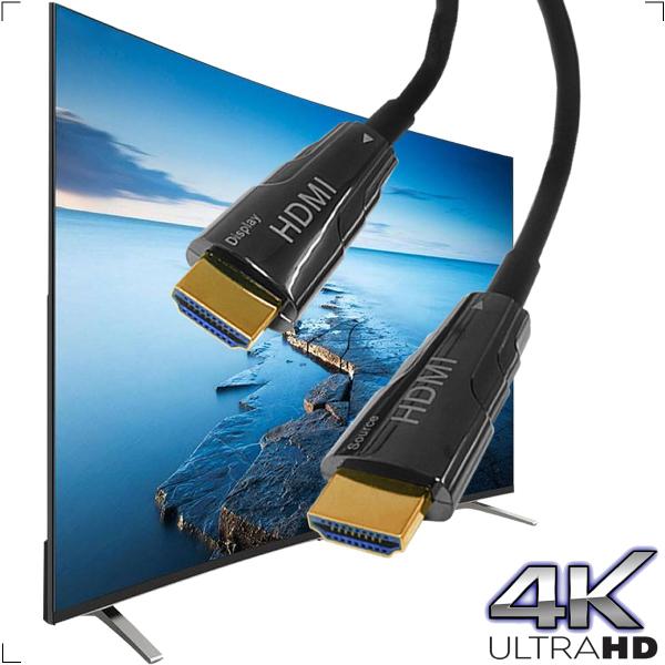 Imagem de Cabo HDMI 2.0 Fibra Óptica Tv 4k 18Gbps de 80 Metros