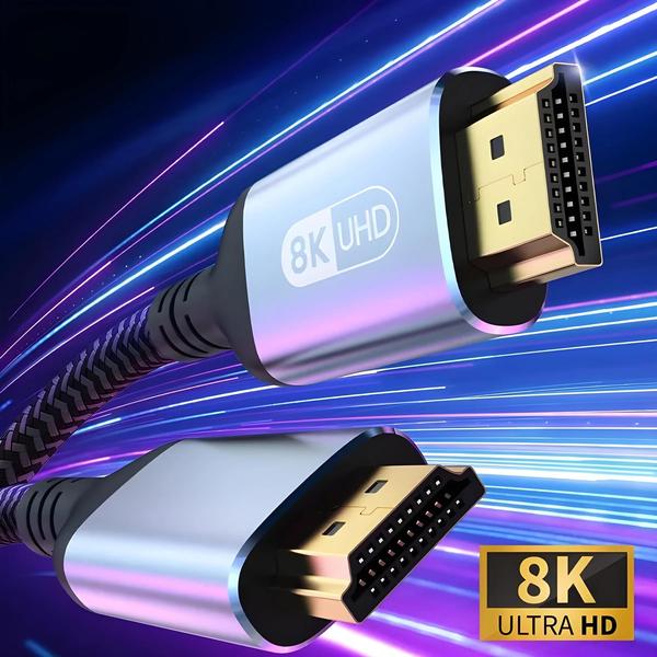 Cabo HDMI 2.1 48Gbps - 8K@60Hz e 4K@120Hz - Suporte a HDR, eARC e HDCP Imagem de Cabo HDMI 2.1 48Gbps - 8K@60Hz e 4K@120Hz - Suporte a HDR, eARC e HDCP