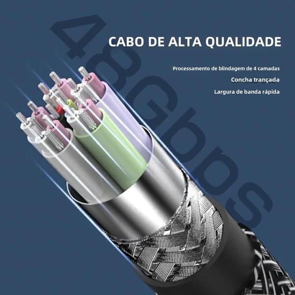 Cabo HDMI 2.1 48Gbps - 8K@60Hz e 4K@120Hz - Suporte a HDR, eARC e HDCP Imagem de Cabo HDMI 2.1 48Gbps - 8K@60Hz e 4K@120Hz - Suporte a HDR, eARC e HDCP