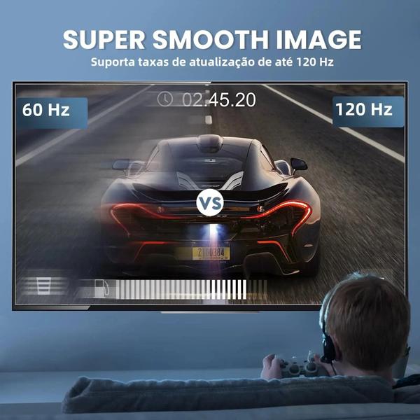 Cabo HDMI 2.1 48Gbps - 8K@60Hz e 4K@120Hz - Suporte a HDR, eARC e HDCP Imagem de Cabo HDMI 2.1 48Gbps - 8K@60Hz e 4K@120Hz - Suporte a HDR, eARC e HDCP