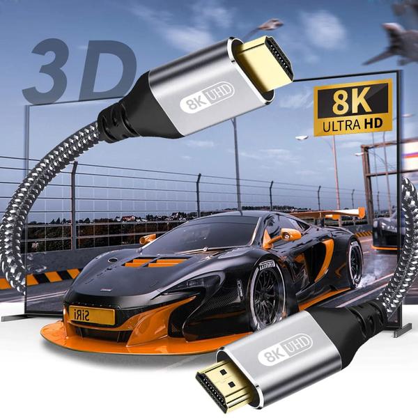 Cabo HDMI 2.1 48Gbps - 8K@60Hz e 4K@120Hz - Suporte a HDR, eARC e HDCP Imagem de Cabo HDMI 2.1 48Gbps - 8K@60Hz e 4K@120Hz - Suporte a HDR, eARC e HDCP