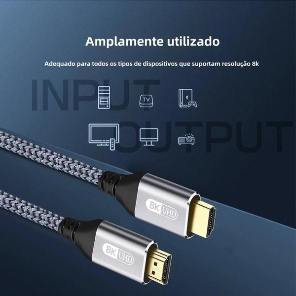 Imagem de Cabo HDMI 2.1 48Gbps - 8K@60Hz e 4K@120Hz - Suporte a HDR, eARC e HDCP