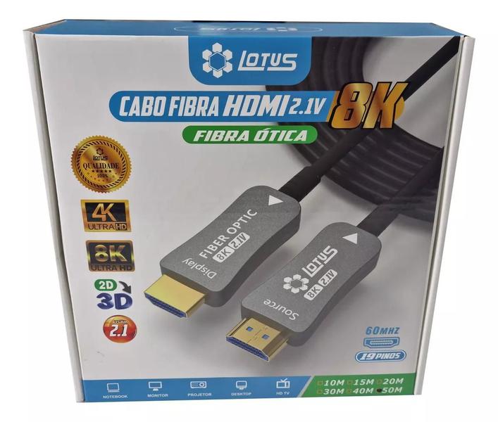 Imagem de Cabo Hdmi 2.1 8k 50 Metros Fibra Ótica Ultra Hd Profissional