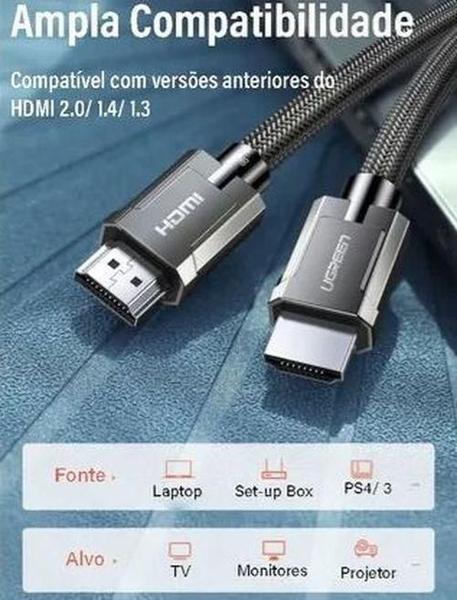 Imagem de Cabo Hdmi 2.1 8K 60Hz 4K 120Hz 3 Metros Hdr Dinamico