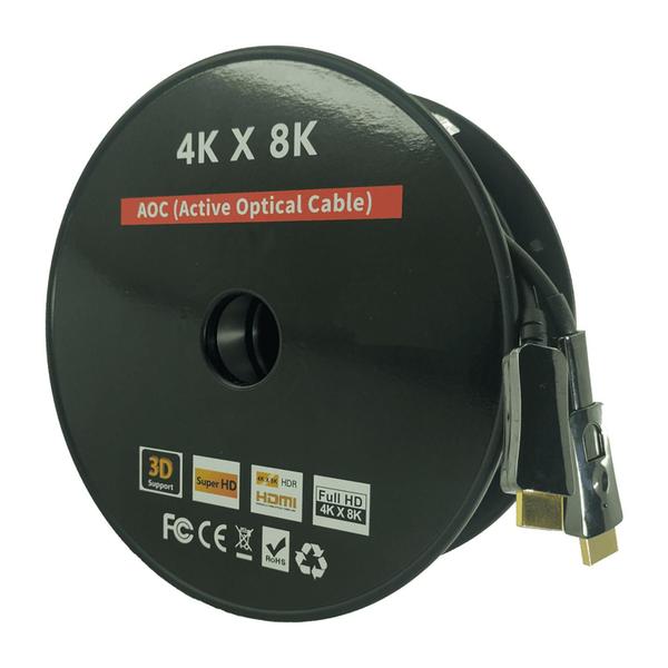 Imagem de Cabo HDMI 2.1 8K Fibra Óptica Ativa 50m para TV Projetor