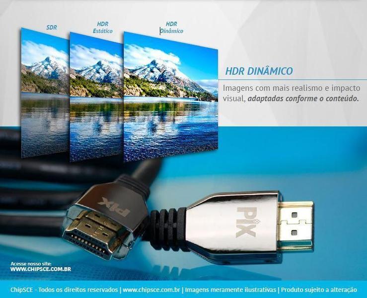 Cabo Hdmi 2.1 8K Hdr Ultra Hd Dinâmico 1,5 Metro - PIX Imagem de Cabo Hdmi 2.1 8K Hdr Ultra Hd Dinâmico 1,5 Metro