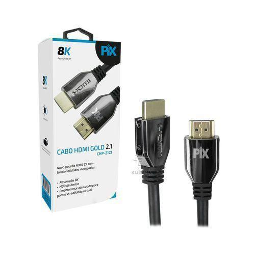 Imagem de Cabo Hdmi 2.1 8K Hdr Ultra Hd Dinâmico 1,5M Gold Pix Gamer