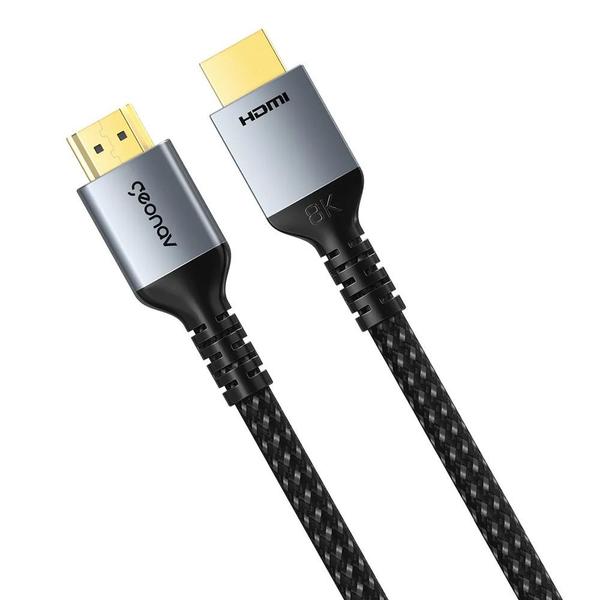 Imagem de Cabo HDMI 2.1 Ultra High Speed 8K 4K 2m Nylon Trançado Preto