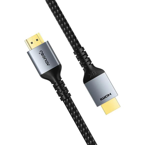 Imagem de Cabo HDMI 2.1 Ultra High Speed 8K 4K 2m Nylon Trançado Preto