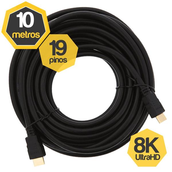 Imagem de Cabo HDMI 2.1v 8K 19 Pinos UltraHD 10 Metros