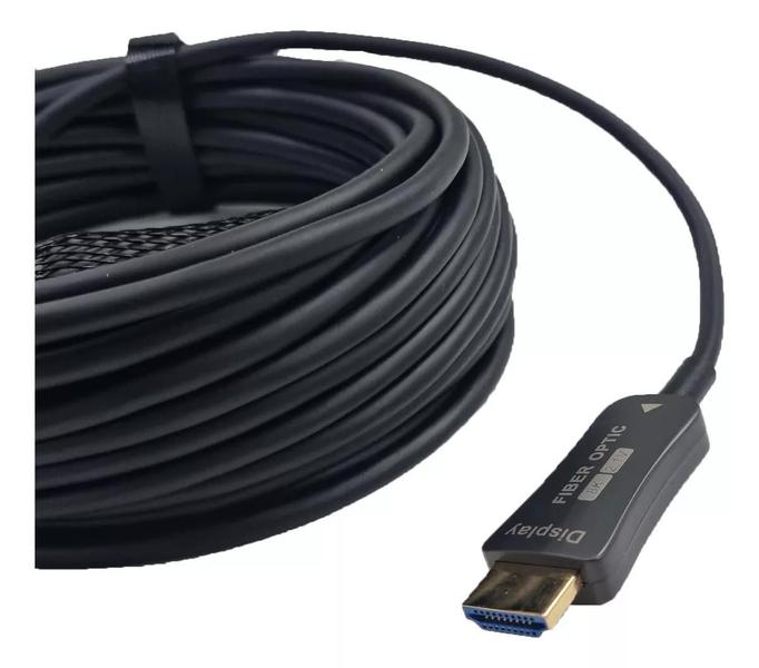 Imagem de Cabo Hdmi 2.1v Ultra Hd 8k 120hz Fibra Ótica 60 Metros