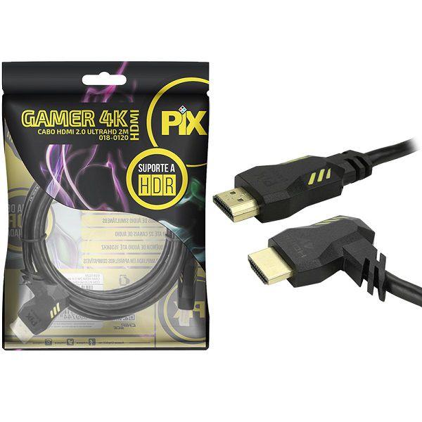 Imagem de Cabo HDMI 2 Metros 2.0 4K 3D ULTRAHD ALTA Resoluçao GOLD 018-0120 PIX