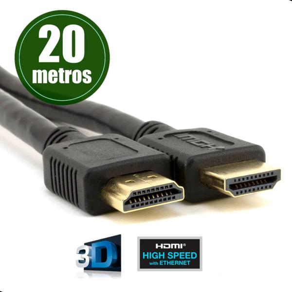 Imagem de Cabo Hdmi 20 Mts Full Hd 1080p Blindado 19 Pinos Pc Videogame 1,4v 3D