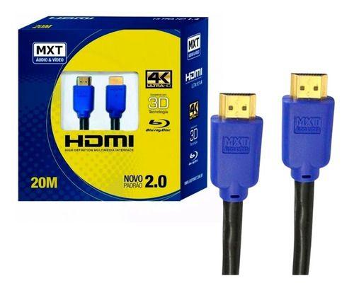 Imagem de Cabo Hdmi 20m 4k 60hz 2.0 26+28awg 1080p 19+1 Od:8.3mm