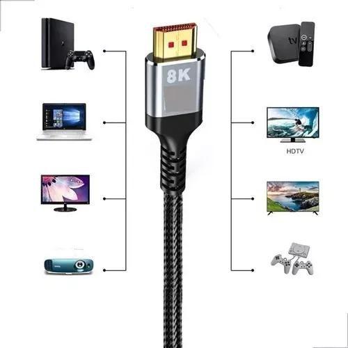 Cabo Hdmi 3 8K 3d Full Hd 1080 3 Metros Kap - Tomate Imagem de Cabo Hdmi 3 8K 3d Full Hd 1080 3 Metros Kap