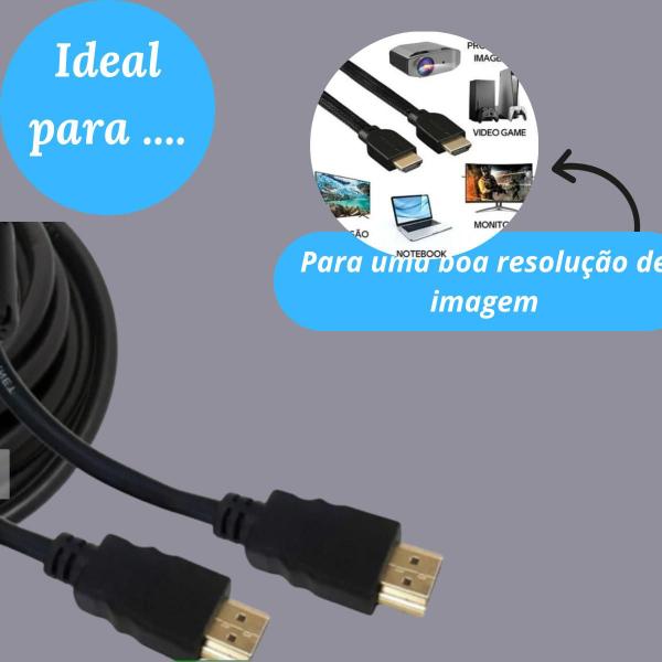 Imagem de Cabo Hdmi 3 Metros Gold Full Hd Tv 3d 4k Revestimento Duplo