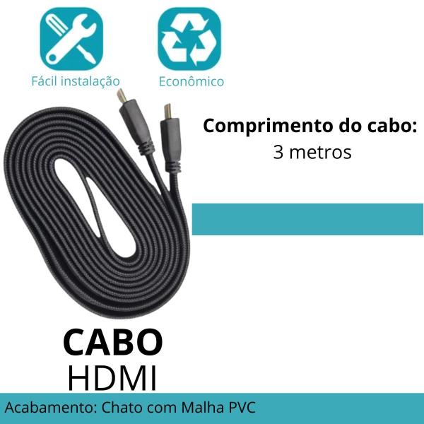 Imagem de Cabo HDMI 3 Metros Ultra Resistente 4K Entrega Rápida