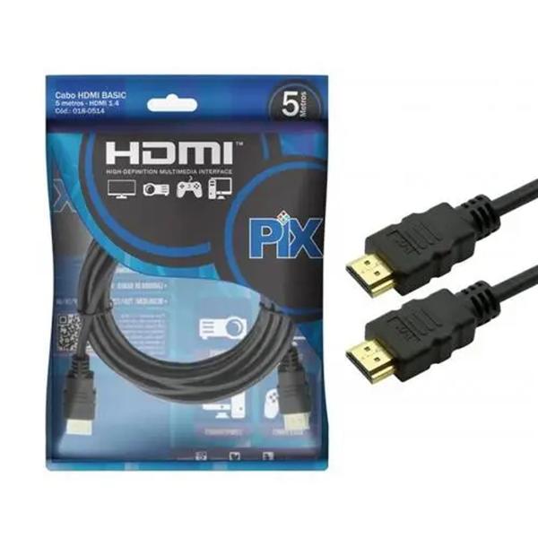 Cabo hdmi 4k 1.4 ultra hd 5.0 metros - PIX Imagem de Cabo hdmi 4k 1.4 ultra hd 5.0 metros