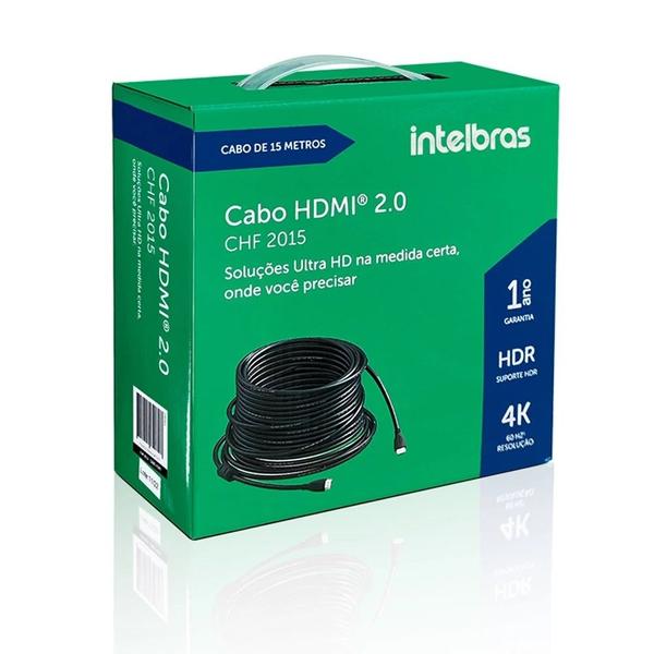 Imagem de Cabo HDMI 4K 2.0 15m CHF2015 Intelbras - Alta Qualidade!