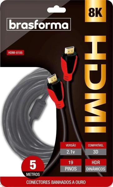 Imagem de Cabo Hdmi 8K 2.1 Ultra Hd Gold 5M Hdr Dinâmico 5 Metros