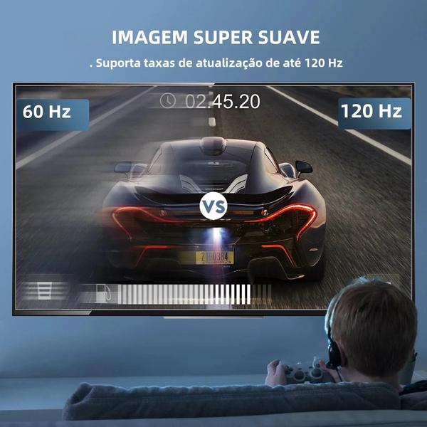 Imagem de Cabo HDMI 8K Alta Velocidade - 8K@60Hz e 4K@120Hz - Trançado para HDTV, PS4 e PS5