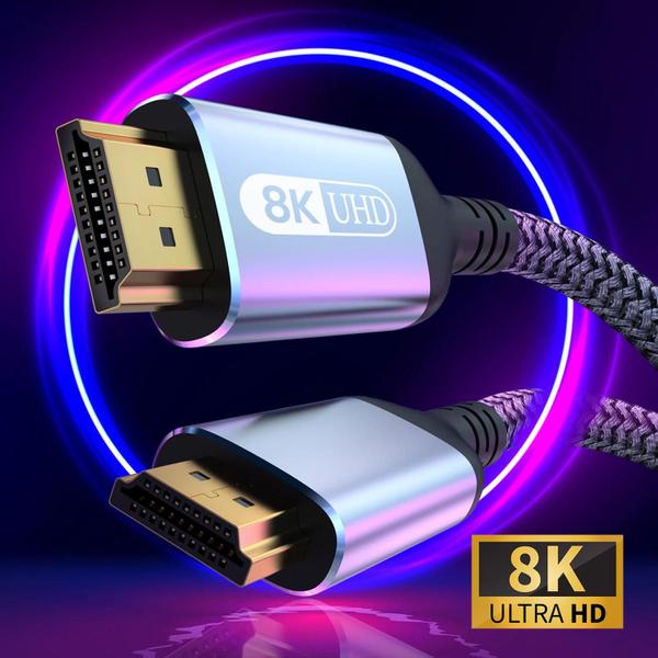 Imagem de Cabo HDMI 8K Alta Velocidade - 8K@60Hz e 4K@120Hz - Trançado para HDTV, PS4 e PS5