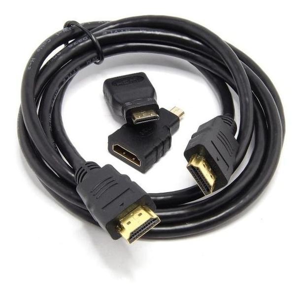 Imagem de Cabo Hdmi Adaptador Micro E Mini Hdmi 1.80 Mt Tablet Tv Note