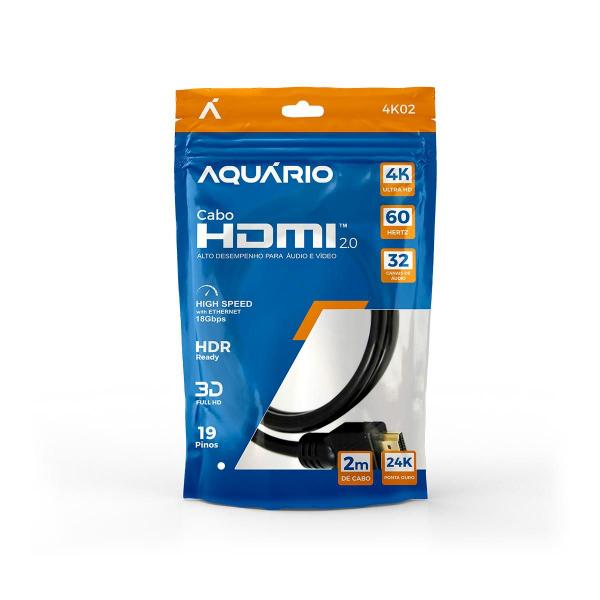 Imagem de Cabo HDMI Aquário 2.0 4k Full HD 3D Blindado 4K02 - 2 metros