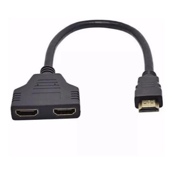 Imagem de Cabo Hdmi Divisor Splitter Duplicador Y 1 Macho Para 2 Fêmea