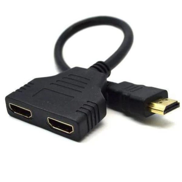 Imagem de Cabo Hdmi Divisor Splitter Duplicador Y 1 Macho Para 2 Fêmea