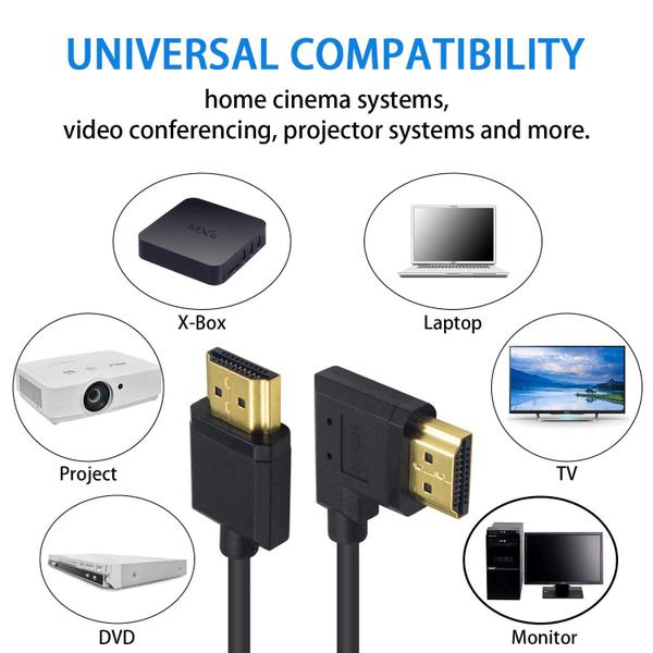 Imagem de Cabo HDMI Duttek 4K HDMI para HDMI 2.0 1,2 m com ângulo reto