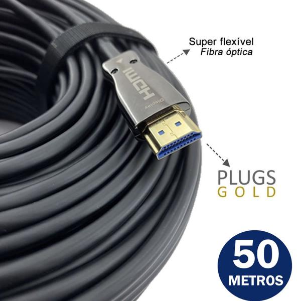 Imagem de Cabo HDMI  Fibra óptica 8k 48Gb HDR10 de 50 Metros