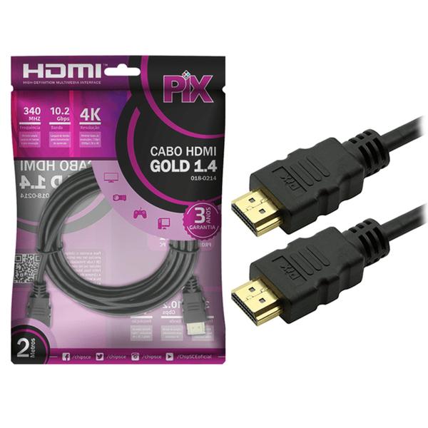 Imagem de Cabo HDMI Gold 1.4 4K Ultra HP 15P Blu-Ray e HD DVD com resolução máxima 2 Metros - 0180214