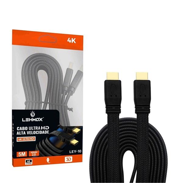 Imagem de Cabo Hdmi Gold 2.0 5m 4k Ultra Hd Ley-10 Preto Lehmox