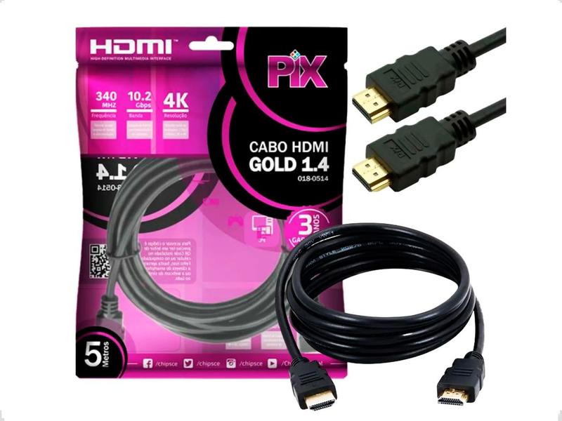 Imagem de Cabo Hdmi / Hdmi Gold 5 Metros 018-0514 3d 4k Full Hd 1080p