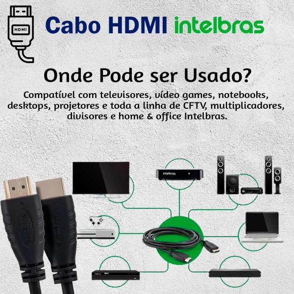 Imagem de Cabo HDMI Intelbras 2.0 com 5 Metros CH 2005 Suporte ao HDR e Resolução 4K em 60Hz