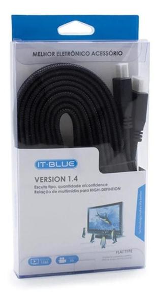 Imagem de Cabo Hdmi It-Blue 3M Le-6614 Full Hd 1080P 1.4 Flat