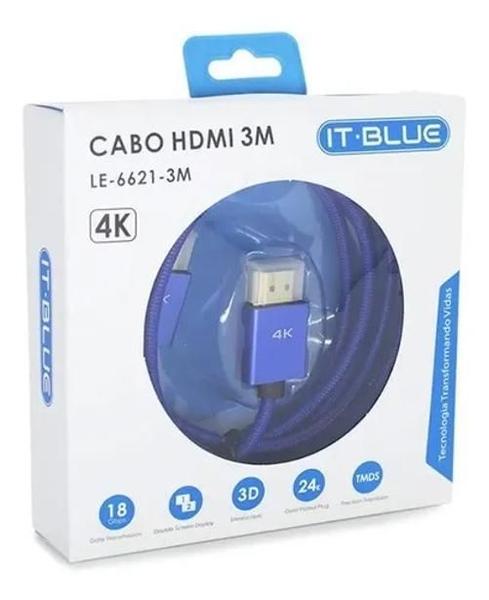 Imagem de Cabo Hdmi It-Blue 4K 3M Le-6621