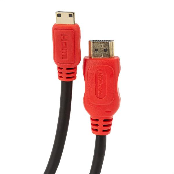 Cabo HDMI para Mini HDMI + Adaptador - 2 Metros - CIRILO CABOS Imagem de Cabo HDMI para Mini HDMI + Adaptador - 2 Metros