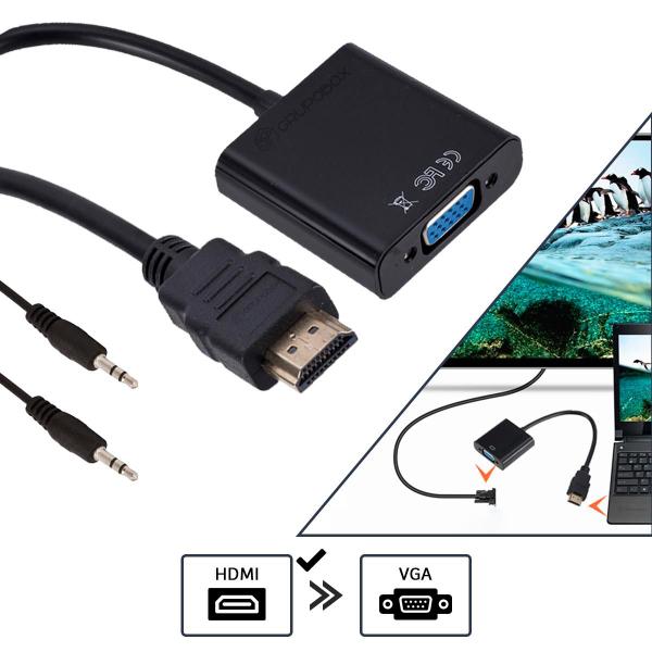 Imagem de Cabo HDMI Para VGA Adaptador Reforçado Acompanha Cabo P2 