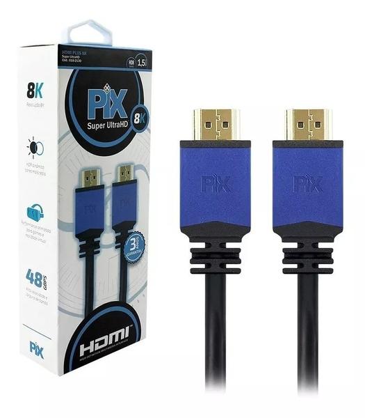 Imagem de Cabo Hdmi Premium 2.1 1,5 Metros 4k 144hz 8k 120hz 48g Gamer Pix