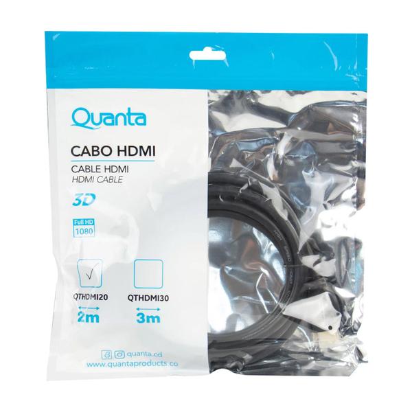 Imagem de Cabo HDMI Quanta QTHDMI20 3D Full-HD / 2 Metros - Preto