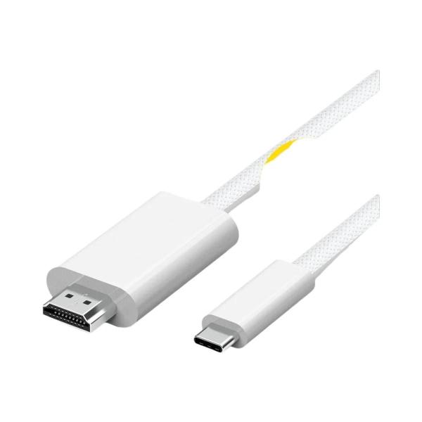 Imagem de Cabo HDMI Tipo-C 4K (1,8m) - Nylon Trançado - Compatível com iPhone 15, MacBook, iPad e Galaxy