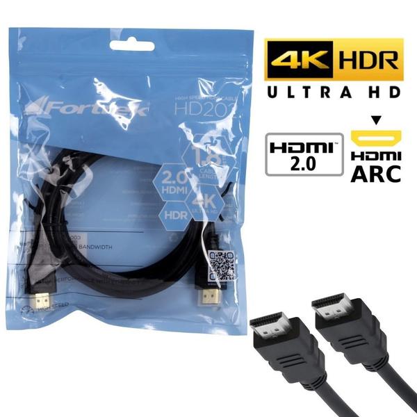 Cabo hdmi versão 2.0 4k ultra hd arc 1,8 metros - fortrek hd202 Imagem de Cabo hdmi versão 2.0 4k ultra hd arc 1,8 metros - fortrek hd202
