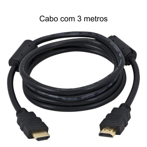 Imagem de Cabo HDMI x HDMI com Filtro Ultra 4K 1.4 com Conector Banhado a Ouro para TV PC Notebook -  3 Metros