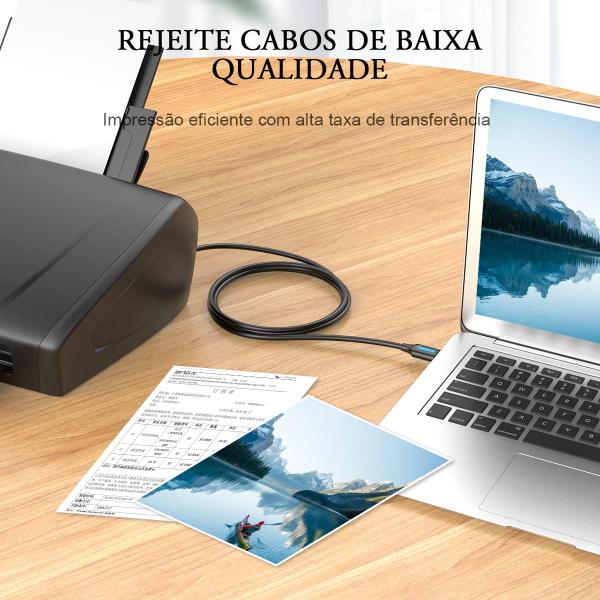 Imagem de Cabo Impressora Usb 2.0 Vention Tipo A Para Tipo B 3 Metros